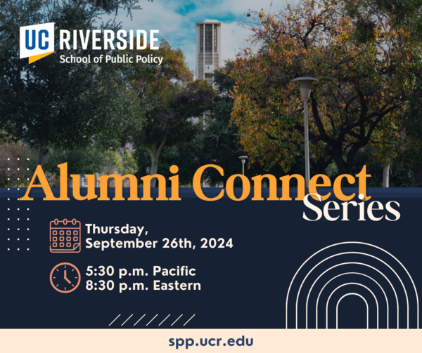 Flyer for Alumni Connect Series Event