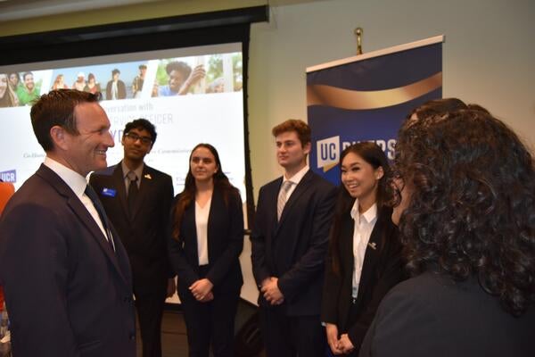 CA Chief Service Officer Josh Fryday speaking with students